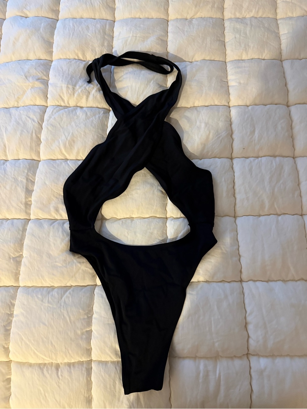 Bershka Black Cutout One-Piece Swimsuit